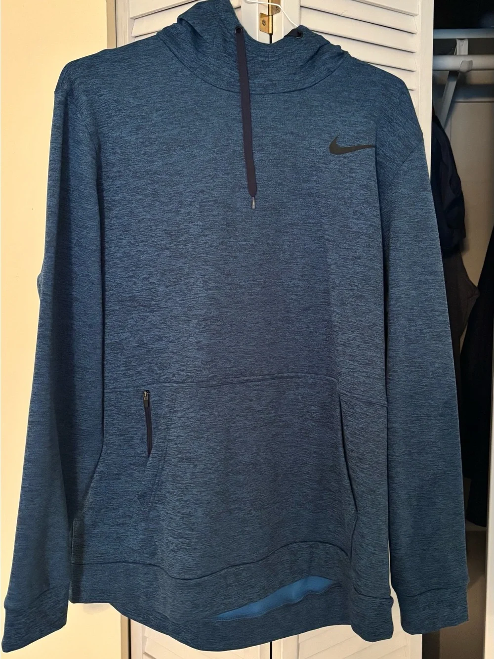 Nike Men's Heather Navy Blue Pullover Hoodie